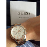 Guess Mini Spectrum Quartz Silver Dial Two Tone Steel Strap Watch For Women - W0122L1