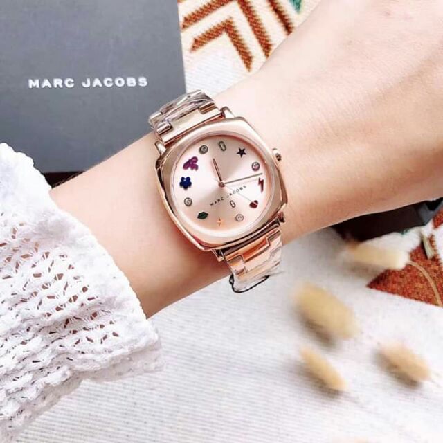 Marc Jacobs Mandy Rose Gold Dial Rose Gold Steel Strap Watch for Women