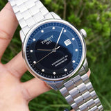 Jam Tangan Pria Tissot T Classic Luxury Powermatic 80 Dial Hitam Tali Baja Perak - T086.408.11.056.00