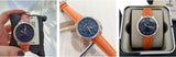 Fossil Tailor Date-Day Quartz Blue Dial Brown Leather Strap Watch for Women - ES4257