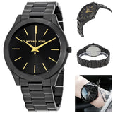 Michael Kors Slim Runway Black Dial Black Stainless Steel Strap Watch for Women - MK3221