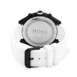 Hugo Boss Velocity Chronograph Black Dial White Rubber Strap Watch for Men - 1513718