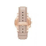 Burberry The City Chronograph Rose Gold Dial Beige Leather Strap Watch For Women - BU9702
