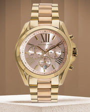 Michael Kors Bradshaw Gold Dial Two Tone Steel Strap Watch for Women - MK6359