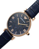 Emporio Armani Gianni T-Bar Quartz Blue Dial Blue Leather Strap Watch for Women - AR11424