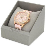 Guess Frontier Diamonds Rose Gold Dial Pink Rubber Strap Watch For Women - W1160L5