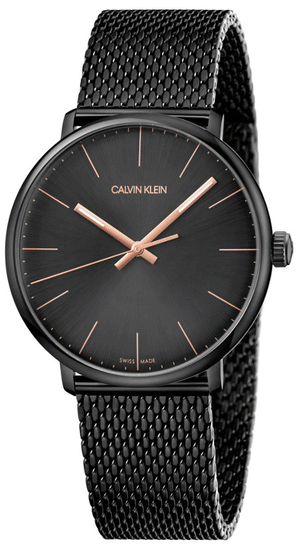 Mens Wristwatch CK CALVIN KLEIN EARTH K5Y31TB1 Leather Fabric Black SWISS  MADE - Golden Outlet