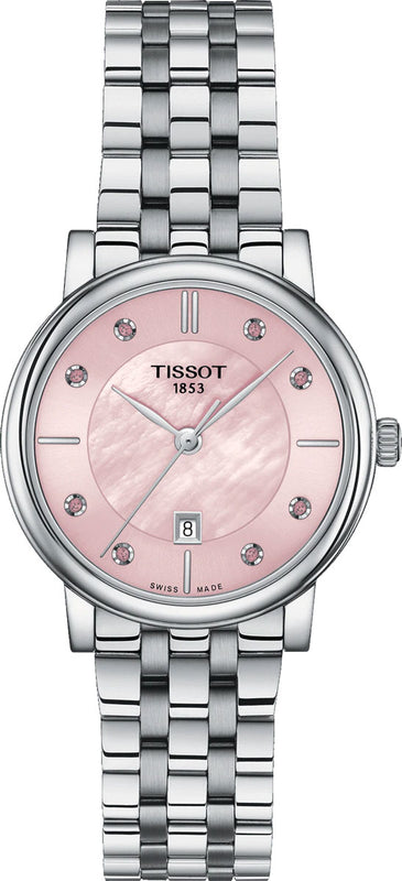 Tissot T Classic Carson Premium Pink Dial Silver Steel Strap Watch