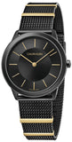 Calvin Klein Minimal Black Dial Black Steel Strap Watch For Men - K3M524Z1