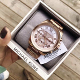 Michael Kors Brecken Chronograph Quartz Rose Gold Dial Rose Gold Steel Strap Watch For Women - MK6367