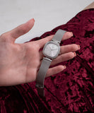 Guess Tapestry Diamonds Silver Dial Silver Mesh Bracelet Watch for Women - GW0354L1