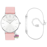 Coach Perry White Dial Pink Leather Strap Watch for Women - 14503118