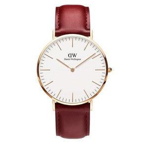 Daniel Wellington Classic Suffolk White Dial Brown Leather Strap Watch For Women - DW00100120