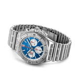 Breitling Chronomat B01 42 Six Nations Italy Blue Dial Silver Steel Strap Watch for Men - AB0134A41C1A1