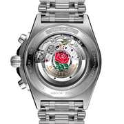 Breitling Chronomat B01 42 Six Nations England White Dial Silver Steel Strap Watch for Men - AB0134A71A1A1
