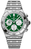 Breitling Chronomat B01 42 Six Nations Ireland Green Dial Silver Steel Strap Watch for Men - AB0134A91L1A1