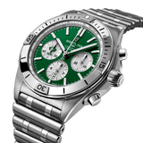 Breitling Chronomat B01 42 Six Nations Ireland Green Dial Silver Steel Strap Watch for Men - AB0134A91L1A1