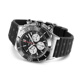 Breitling Super Chronomat B01 44 Black Dial Black Rubber Strap Watch for Men - AB0136251B1S1