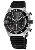 Breitling Super Chronomat B01 44 Black Dial Black Rubber Strap Watch for Men - AB0136251B2S1