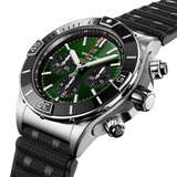 Breitling Super Chronomat B01 44 Green Dial Black Rubber Strap Watch for Men - AB0136251L1S1