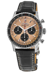 Breitling Navitimer B01 Chronograph 43 Brown Dial Black Leather Strap Watch for Men - AB0138241K1P1