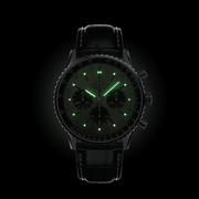 Breitling Navitimer B01 Chronograph 43 Green Dial Black Leather Strap Watch for Men - AB0138241L1P1