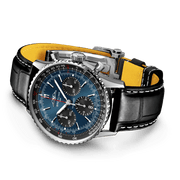 Breitling Navitimer B01 Chronograph 41 Blue Dial Black Leather Strap Watch for Men - AB0139241C1P1
