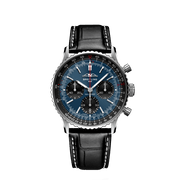 Breitling Navitimer B01 Chronograph 41 Blue Dial Black Leather Strap Watch for Men - AB0139241C1P1