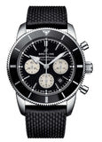 Breitling Superocean Heritage B01 Chronograph 44 Black Dial Black Mesh Bracelet Watch for Men - AB0162121B1S1