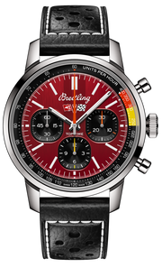 Breitling Top Time B01 Chevrolet Corvette Red Dial Black Leather Strap Watch for Men - AB01761A1K1X1