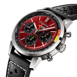 Breitling Top Time B01 Chevrolet Corvette Red Dial Black Leather Strap Watch for Men - AB01761A1K1X1