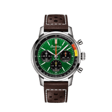 Breitling Top Time B01 Ford Mustang Green Dial Brown Leather Strap Watch for Men - AB01762A1L1X1