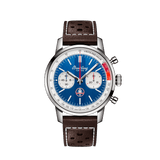 Breitling Top Time B01 Shelby Cobra Blue Dial Brown Leather Strap Watch for Men - AB01763A1C1X1