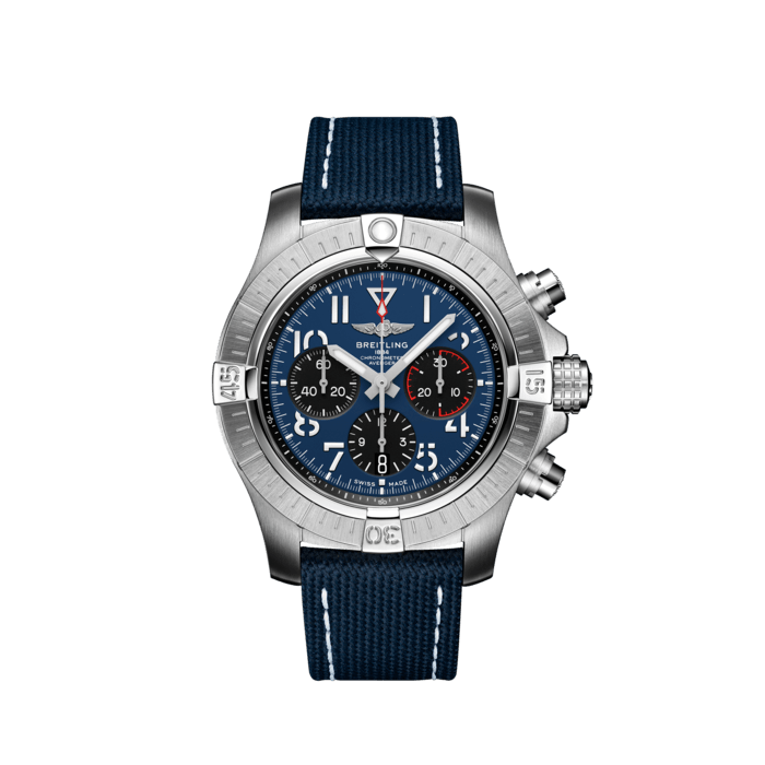 Breitling Avenger B01 Chronograph 45 Blue Dial Blue Nylon Strap Watch for Men Watch for Men