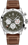 Breitling Super Avi B04 Chronograph GMT 46 Curtiss Warhawk Green Dial Brown Leather Strap Watch for Men - AB04452A1L1X1