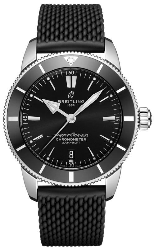 Breitling Superocean Heritage B20 Automatic 44 Black Dial Black Mesh Bracelet Watch for Men - AB2030121B1S1