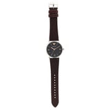 Emporio Armani Kappa Quartz Black Dial Brown Leather Strap Watch For Men - AR11153