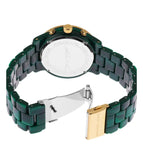 Michael Kors Runway Chronograph Green Dial Green Steel Strap Watch for Women - MK7422