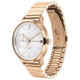 Tommy Hilfiger Brooke Silver Dial Rose Gold Steel Strap Watch for Women - 1782021