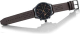 Tommy Hilfiger Chase Quartz Black Dial Brown Leather Strap Watch for Men - 1791577