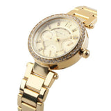 Michael Kors Parker White Dial Gold Steel Strap Watch for Women - MK6056