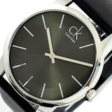 Calvin Klein City Black Dial Black Leather Strap Watch for Men - K2G21107