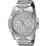 Guess Frontier Diamonds Silver Dial Silver Steel Strap Watch For Women - W1156L1