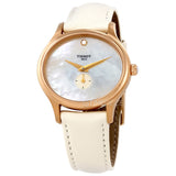 Tissot T Lady Bella Ora Mother of Pearl Dial Cream Leather Strap Watch for Women - T103.310.36.111.00