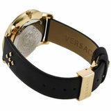 Versace Audrey Quartz Black Dial Black Leather Strap Watch for Women - VELR00319