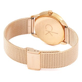 Calvin Klein Minimal Black Dial Rose Gold Mesh Bracelet Watch for Women - K3M2262Y