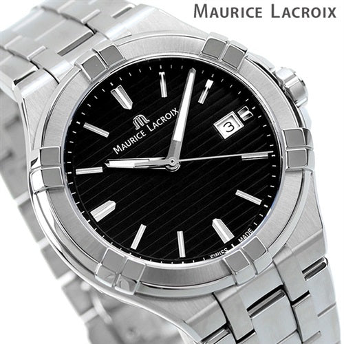 Maurice Lacroix Aikon Venturer Black Dial Silver Steel Strap Watch