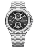 Maurice Lacroix Aikon Chronograph Black Dial Silver Steel Strap Watch for Men - AI1018-SS002-330-1