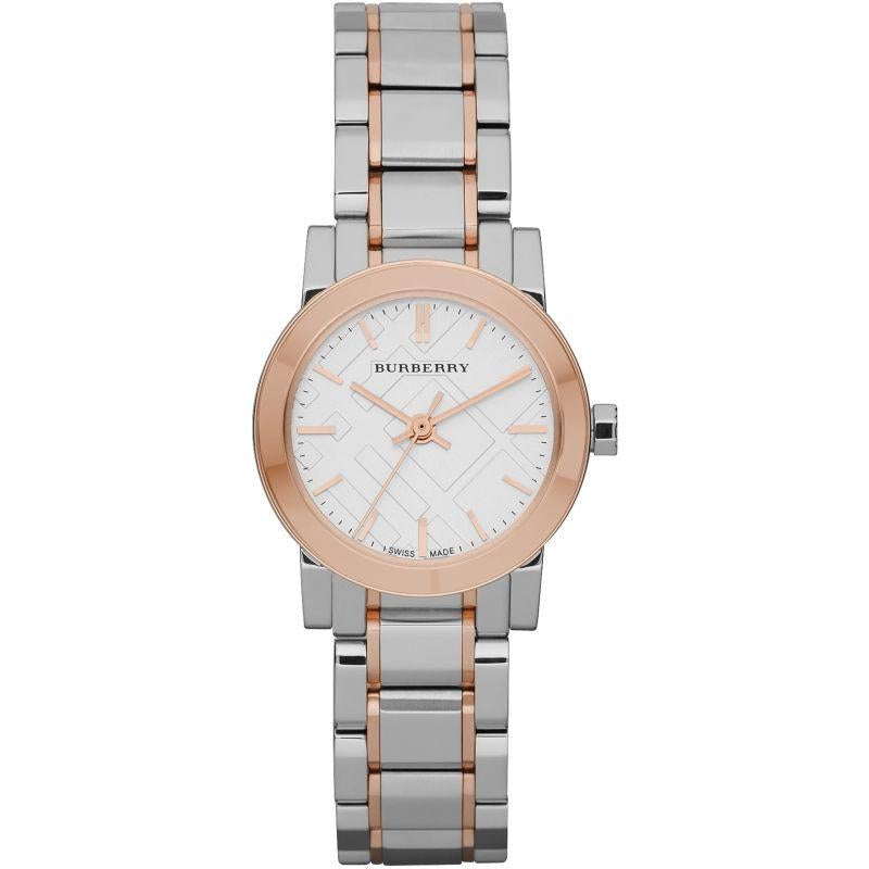 Burberry The City Silver Dial Two Tone Steel Strap Watch for Women