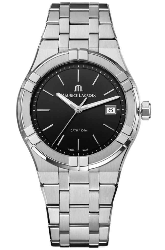 Maurice Lacroix Aikon Date Quartz Black Dial Silver Steel